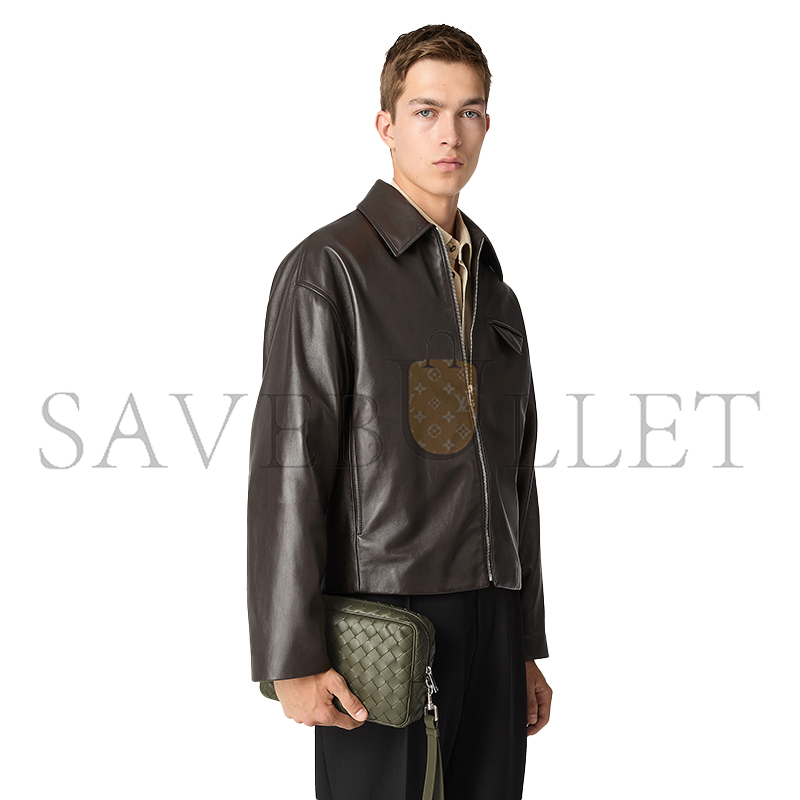 B0tt*ga Ven*ta INTRECCIATO POUCH WITH WRISTLET 777390V2HL13248 (25*15*6.5cm)